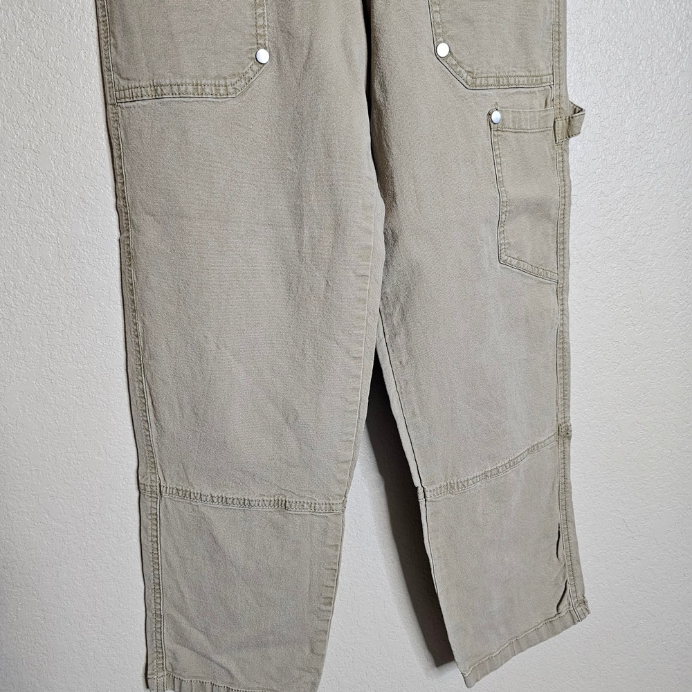 Anthropologie‎ Maeve Turner High Rise Carpenter Utility Pants Tan 26 - Picture 4 of 11